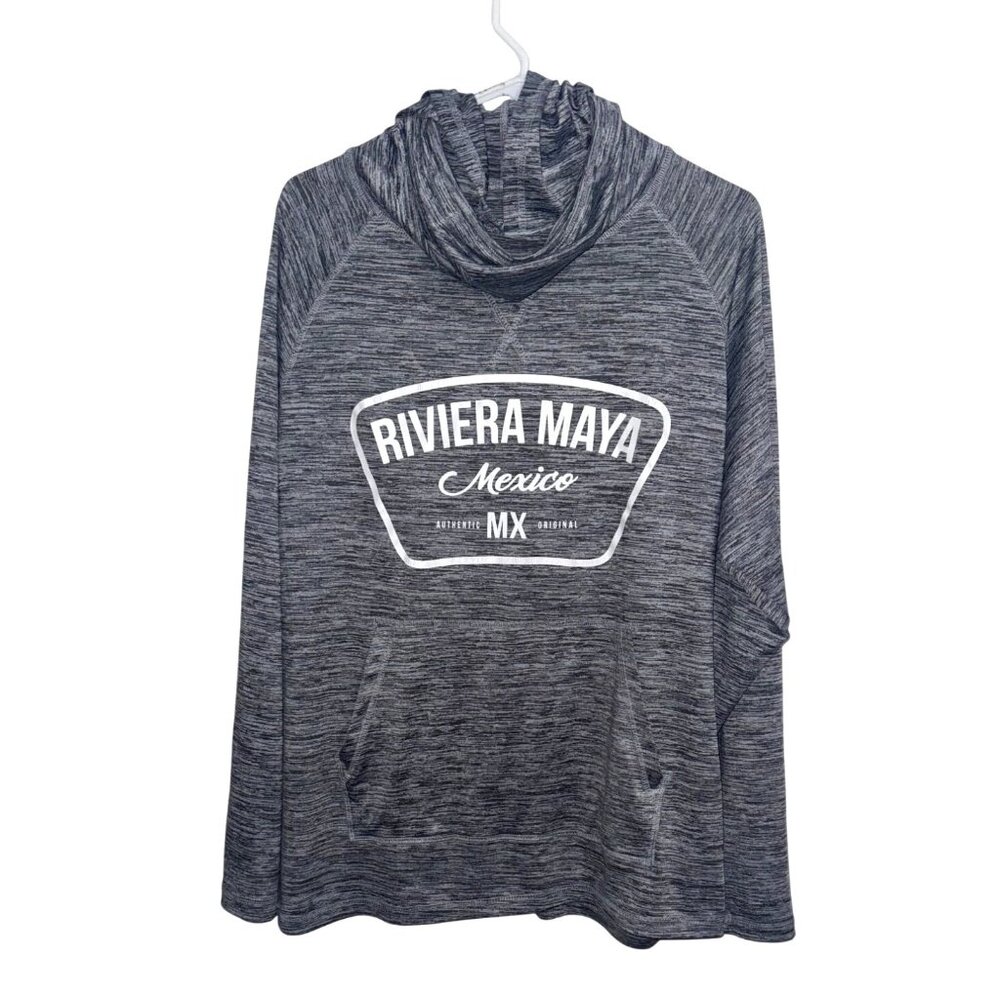 Riviera Maya Mexico Graphic Lightweight Hoodie Sweatshirt XL Gray Long Sleeve